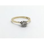 An 18carat gold ring set with an old cut diamond Approximately 0.33 of a carat ring size JK