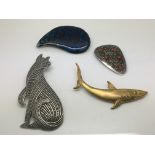 Four brooches including an Alice Lund of Denmark e