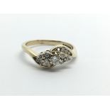 A 9ct gold diamond cluster ring, stones missing, approx .30ct, approx 2.5g and approx size N.