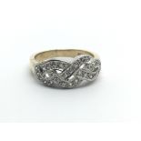 A 9ct gold multi stone diamond ring, approx .20ct,