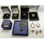 A collection of silver and mixed jewellery.