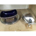 A box of silver plated ware various.