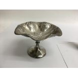 A Art Nouveau style silver dish with shaped edge w