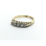 A vintage 18ct gold dive stone diamond ring, approx 3.5g and approx size O-P.