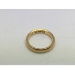 A 22ct gold ring, approx 4.6g and approx size J.