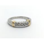 An 18ct white gold five stone diamond ring, approx.25ct, approx 4.7g and approx size N.