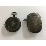 A hallmarked silver vesta case plus a hallmarked s