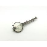 A Victorian silver and mother of pearl brooch in t
