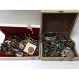 2 boxes of mixed costume jewellery.