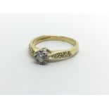 An 18ct gold solitaire diamond ring, approx.20ct, approx 3g and approx size K-L.