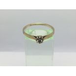 A 9ct gold diamond solitaire ring, approx 1.9g and