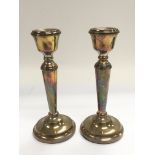 A pair of silver candlesticks, Birmingham hallmark