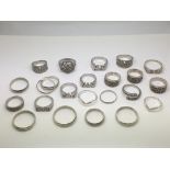 A collection of good sterling silver rings.