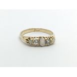 A vintage 18ct gold opal and diamond ring, approx 2.4g and approx size J.