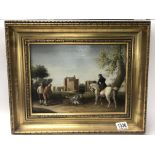 A gilt framed oil painting on board. 48 x 39cm