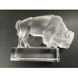 A Lalique glass figure a bison, approx height