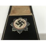 German WW2 style Deutches Kreuz in silver , cased