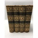4 leather and card bound volumes, History of England, 1870 by Blackie and Son,