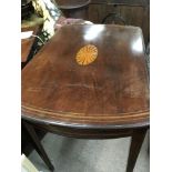A mahogany inlaid Pembroke table the twin flap top