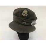 German Waffen SS forage cap with totenkopf skull b