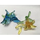 2 Swarovski figurines in the shape of a flower and