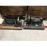 Two vintage cased sewing machines