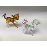 2 Swarovski figures in the style of Bambi hight ap