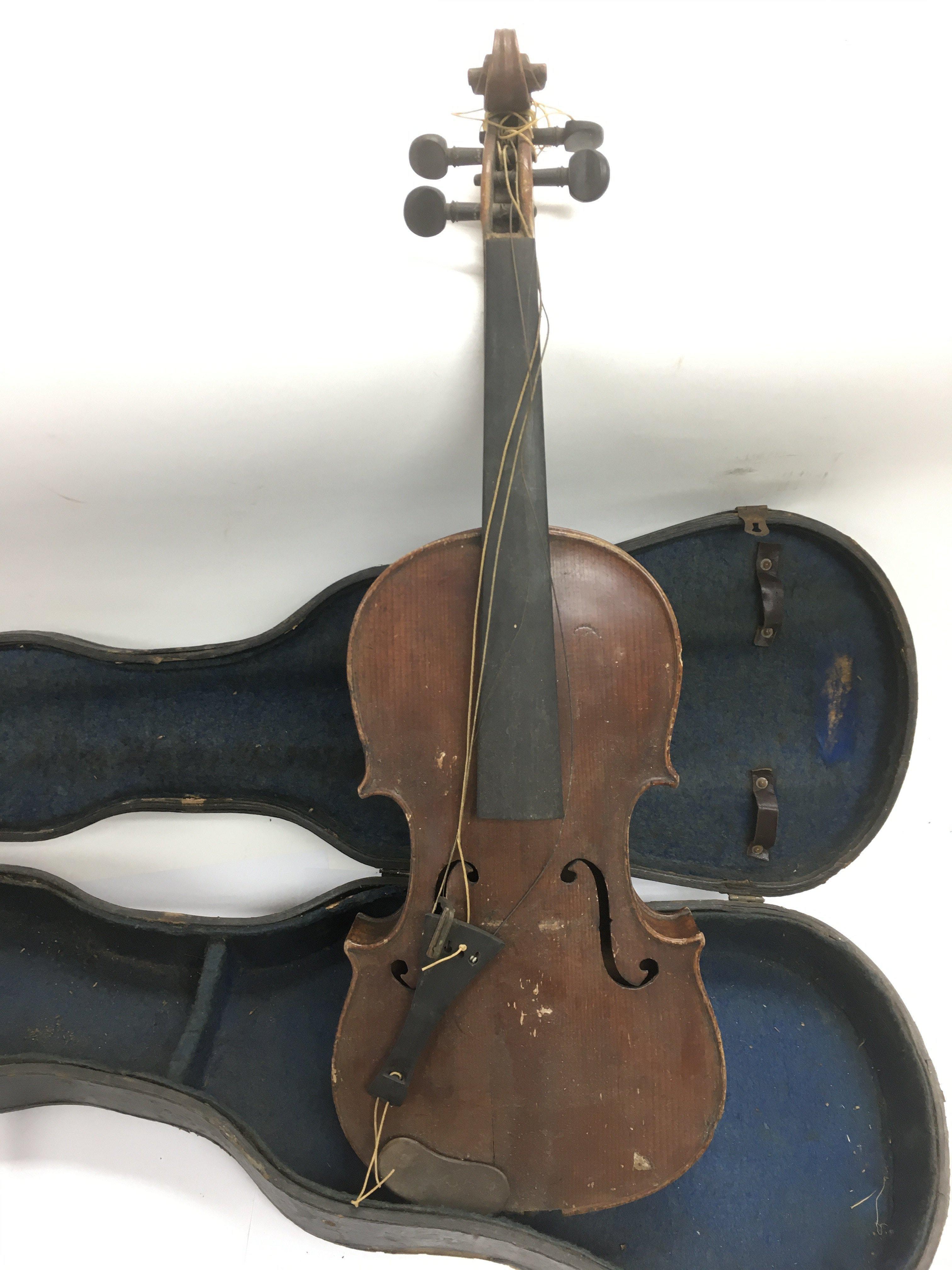 Two antique violins comprising one marked 1868 to label, makers name ...