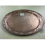 An arts and crafts style Hammered copper tray. 40 x28cm