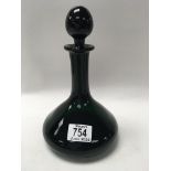 A Thomas Webb Bristol green ships decanter, 23.5cm