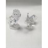 A Swarovski Lion and a Elephant Lion appox 11.5 cm