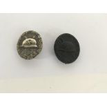 German Wounds badges in silver , solid and black a