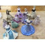 A collection of Coalport figures (10)