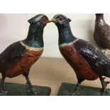 A pair of spelter pheasants 30 cm by 20 cm and a d