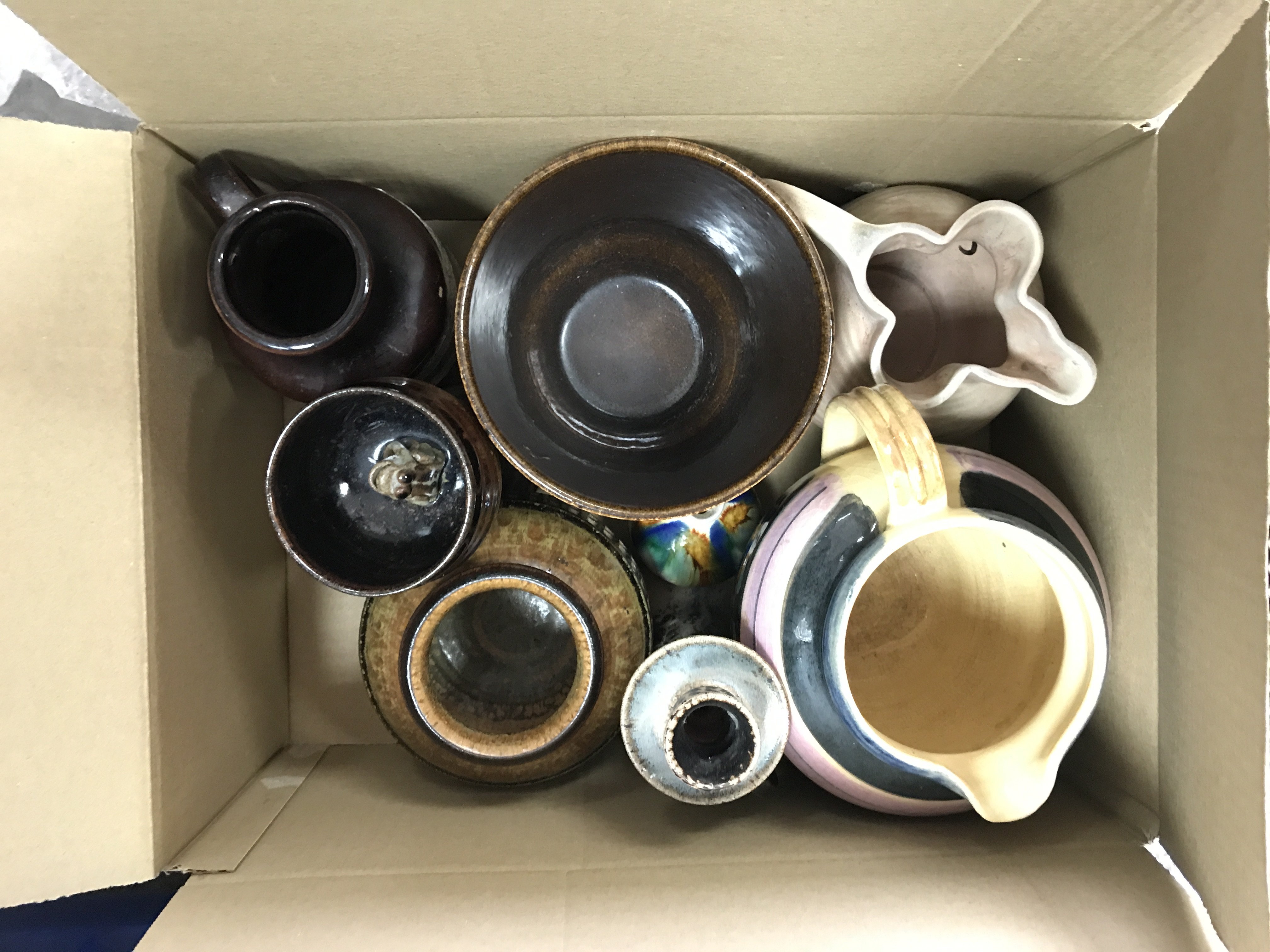 A large collection ( 2 boxes) of studio pottery. 2 - Image 2 of 2