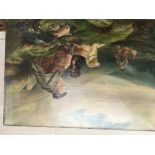 A large gilt framed oil painting - Highland landsc