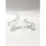 2 Swarovski figures a Billy Goat 6 cm in height an
