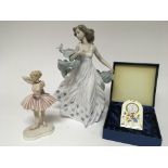 A Matt finish Lladro figure of a girl in a flowing