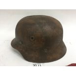 German WW2 style Steel helmet M35 with camo overpa