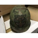 Vietnam war a tank destroyer painted steel helmet