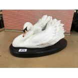 A large porcelain model of The Silent Swan by Fran