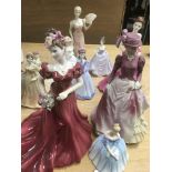 A collection of Coalport figures (10)