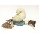 A Ceramic Heredities figure of a duck with a signe