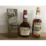 A bottle of Jack Daniels White Rabbit, Wild Turkey