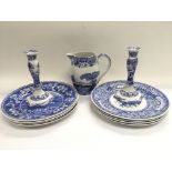 A collection of Spode ceramics in Italian pattern