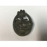 German WW2 stylePanzer Assault badge in bnz