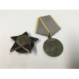 Russian an Order of the Red Star and a Bravery med