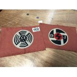 German Deutches Youth & VW factory WW2 armbands