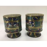 A pair of cloisonne censers, approx height 10cm.