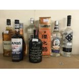 8 bottle of drink including, Plymouth Gin, Brecon